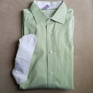 Bugatchi Uomo Large Shaped fit Green Striped Shirt